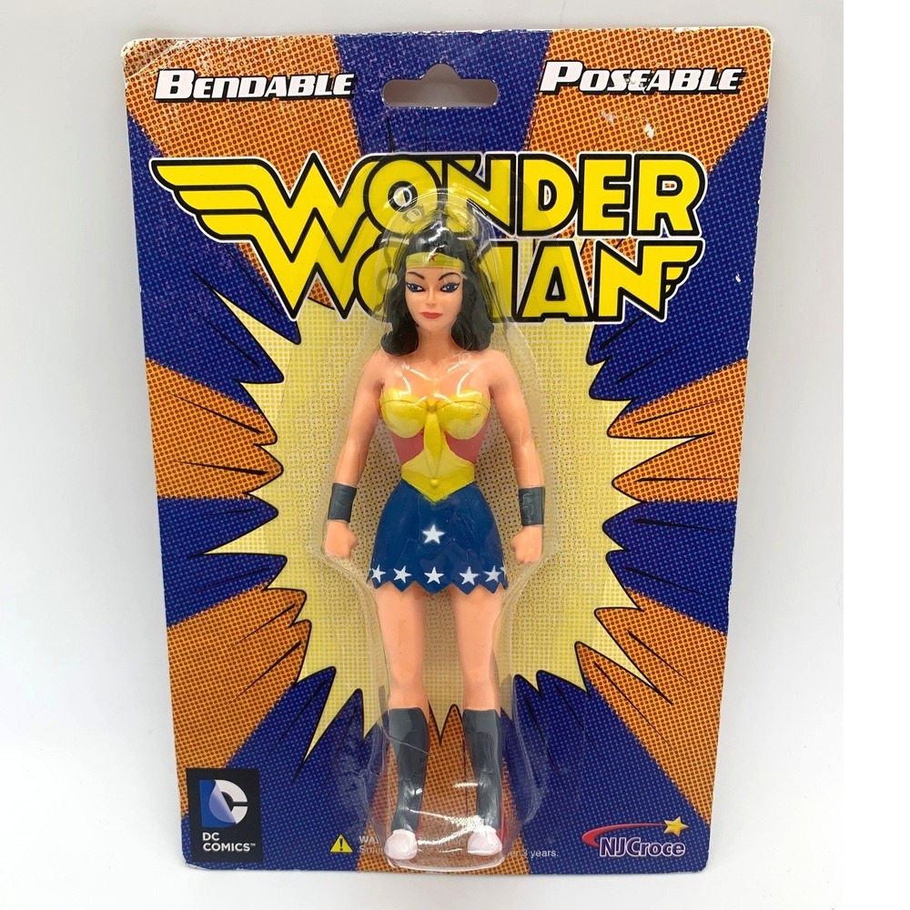 NJ Croce Wonder Woman Action Figure 5" Blue Red Bendable Poseable DC Comics#3903